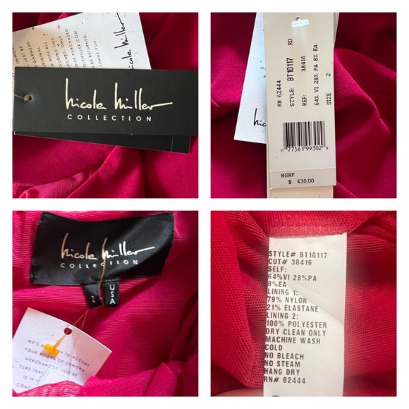 New! NICOLE MILLER Collection Off Shoulder Bodycon Mini Dress - Picture 12 of 12